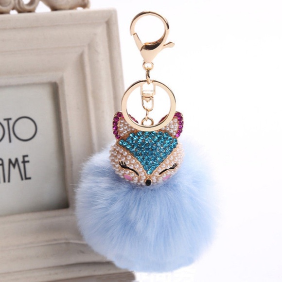 Cinderella's Closet Accessories - Adorable Fox Pom Pom Handbag Charm/Keychain